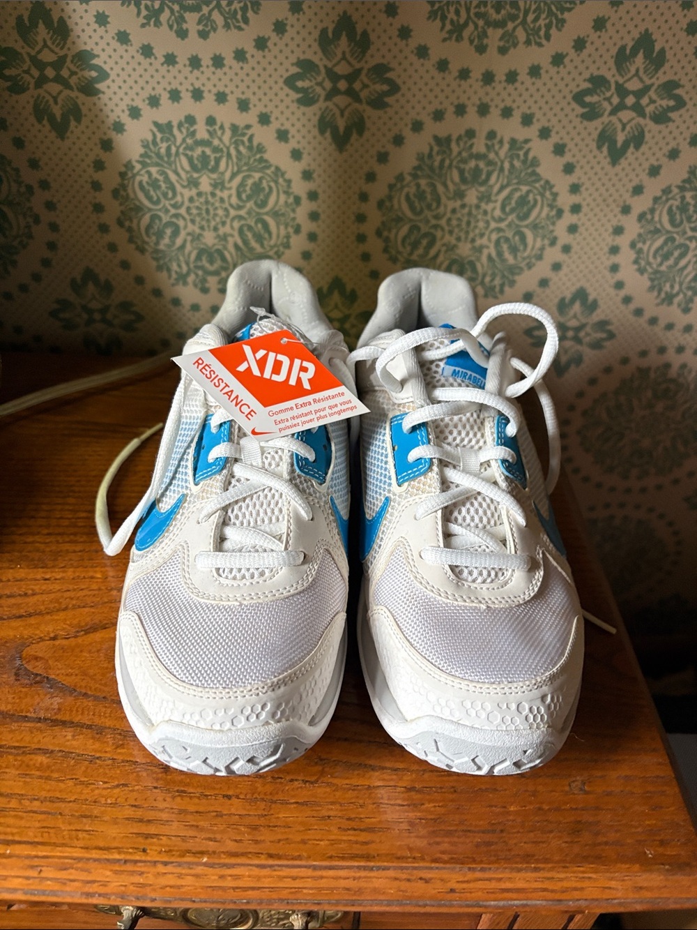 Nike White and Blue Women's Sneakers
